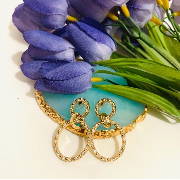 🌹SUGARFIX crystal oval golden drop earring - Picture 4 of 10